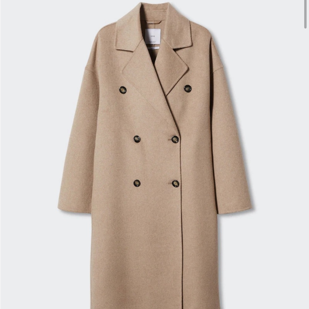 Mango Brown Wool Oversized Coat